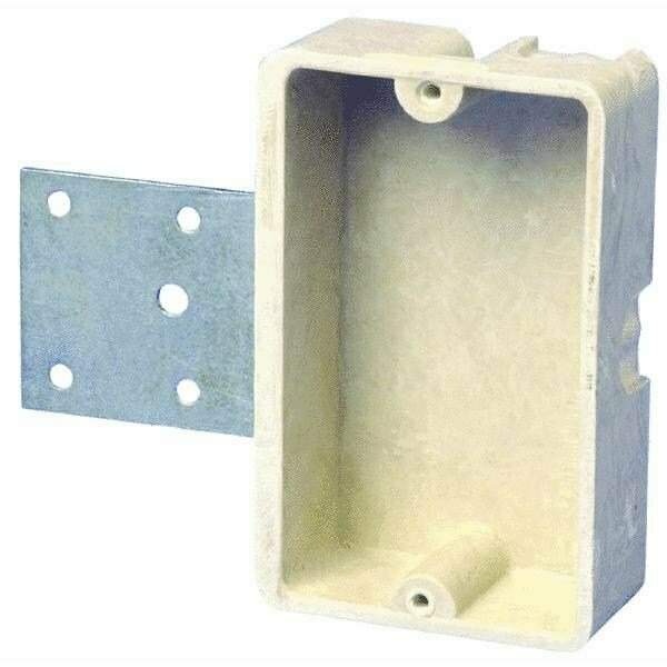Allied Moulded Products Electrical Box, 6 cu in, Switch Box, 1 Gang, Fiberglass Reinforced Polyester 9303=H